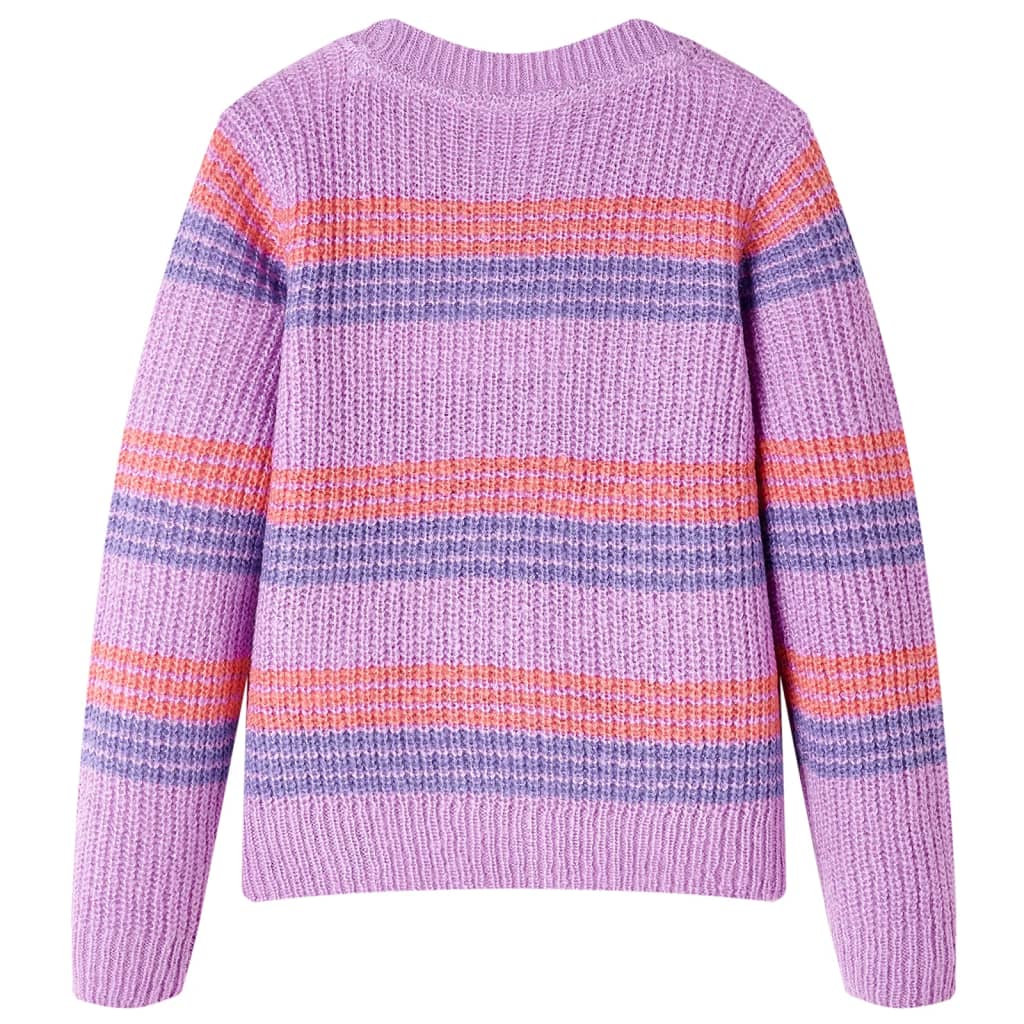Pull pour enfants Vidaxl tricoté de rayures 92 lilas et rose