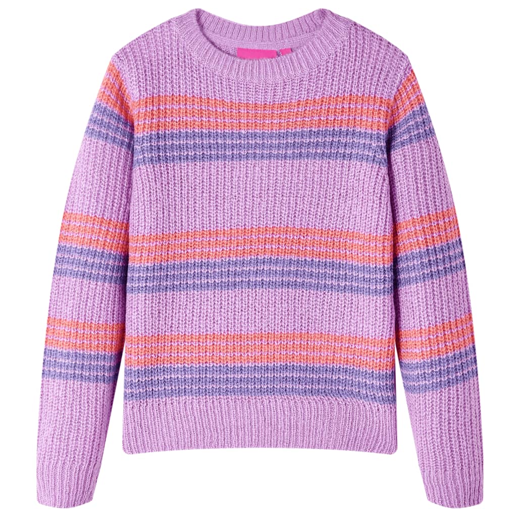 Pull pour enfants Vidaxl tricoté avec des rayures 104 lilas et rose