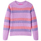 Pull pour enfants Vidaxl tricoté avec des rayures 104 lilas et rose