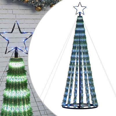 Vidaxl Cone de lumière 275 LED bleues 180 cm