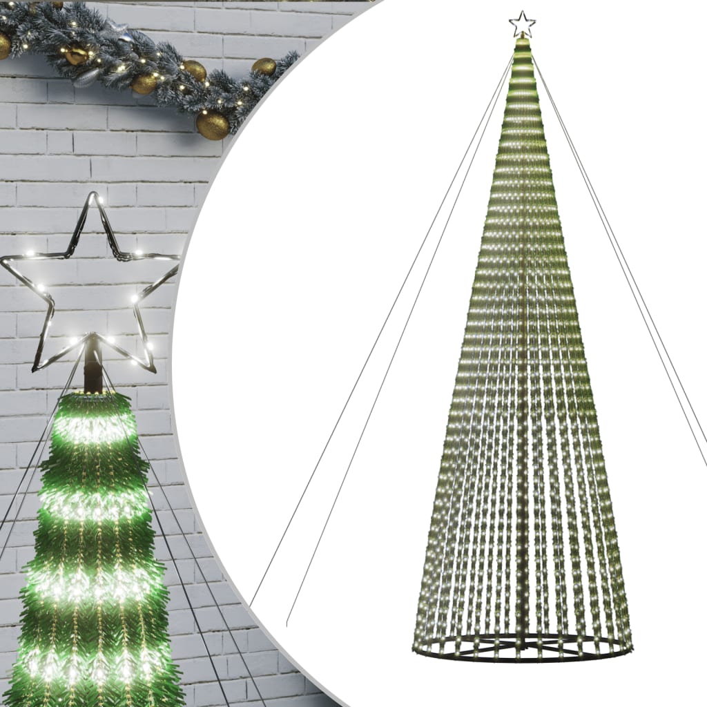 Vidaxl LED Arbre de Noël 1544 LEDS 500 cm Blanc froid