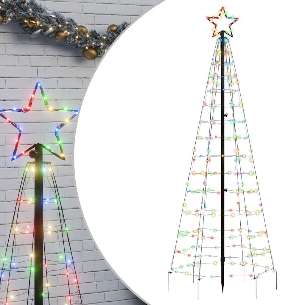 Vidaxl LED Arbre de Noël avec pointes 220 LEDS coloré 180 cm