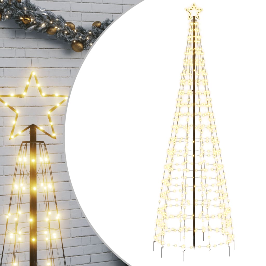 Vidaxl LED Arbre de Noël avec pointes 570 LEDS blanc chaud 300 cm