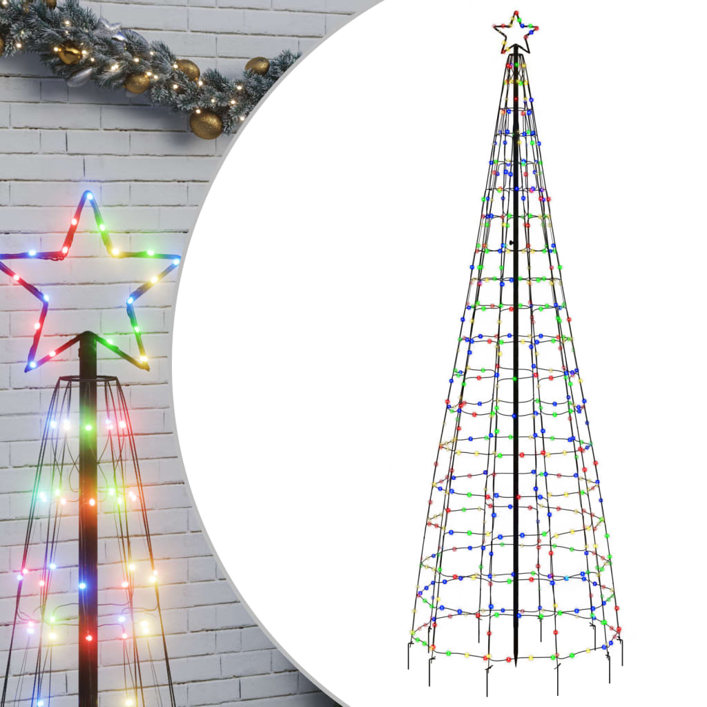 Cône lumineux Vidaxl avec broches au sol 570 LED multicolores 300 cm
