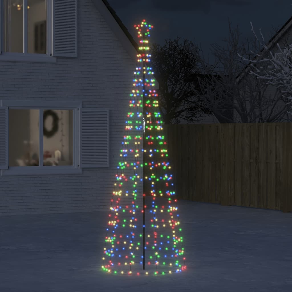 Cône lumineux Vidaxl avec broches au sol 570 LED multicolores 300 cm