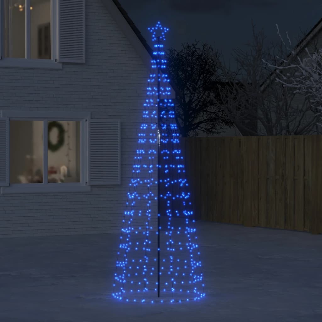 Vidaxl Cone léger avec épingles de sol 570 LED bleues 300 cm