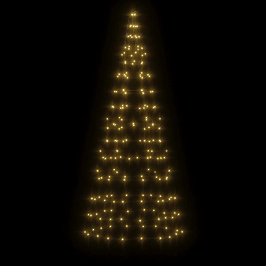 Vidaxl LED Arbre de Noël à Vlagmast 200 LEDS blanc chaud 180 cm