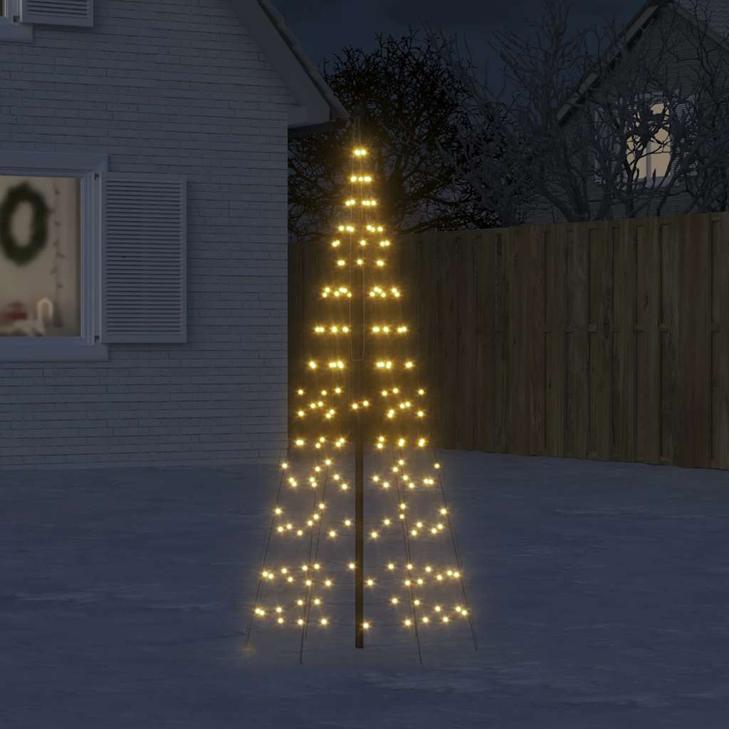 Vidaxl LED Arbre de Noël à Vlagmast 200 LEDS blanc chaud 180 cm