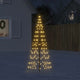 Vidaxl LED Arbre de Noël à Vlagmast 200 LEDS blanc chaud 180 cm