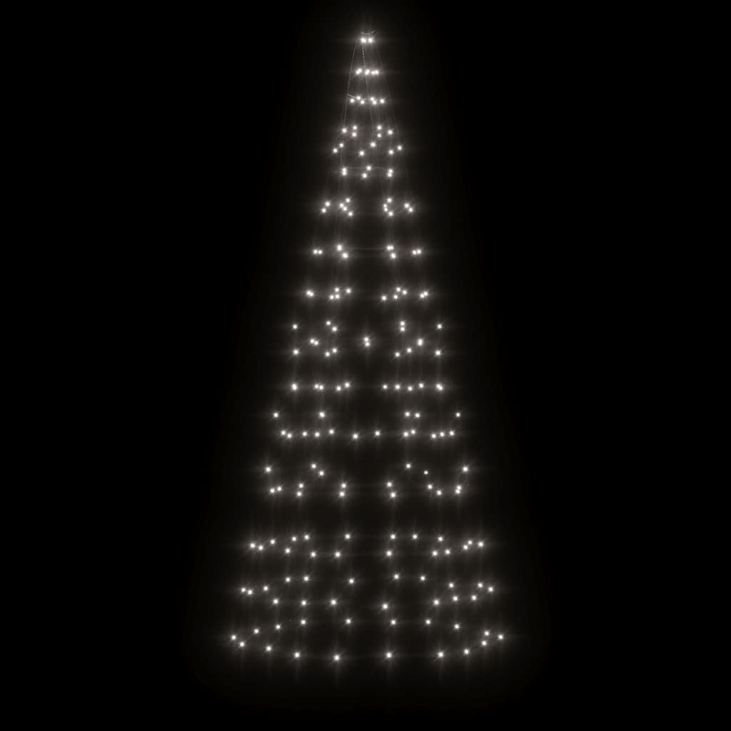 Vidaxl LED Arbre de Noël à Vlaggenmast 200 LEDS blanc froid 180 cm