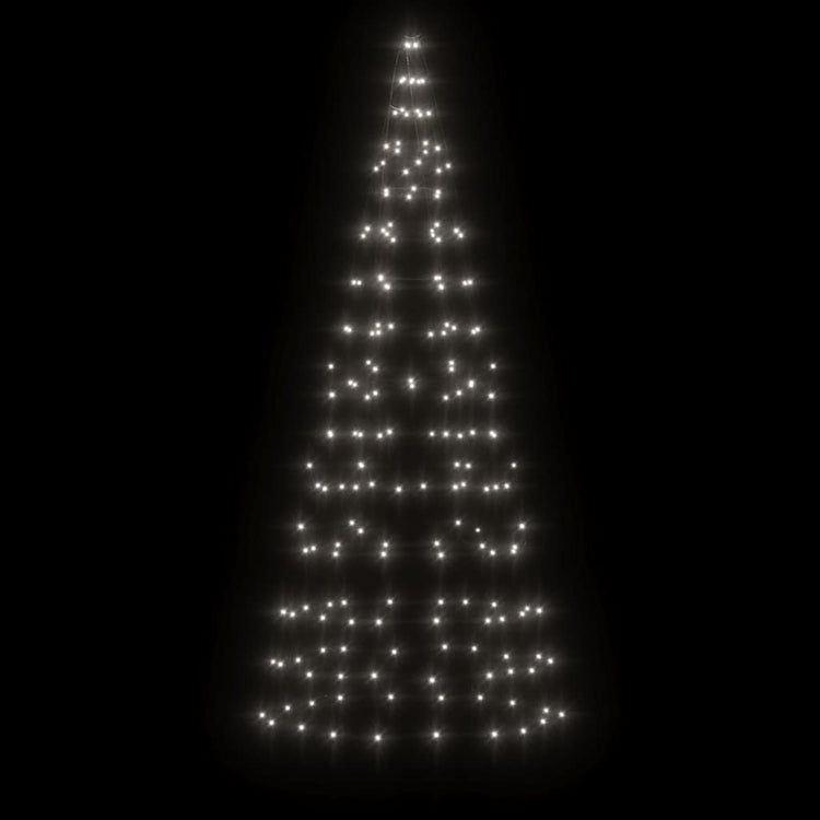 Vidaxl LED Arbre de Noël à Vlaggenmast 200 LEDS blanc froid 180 cm