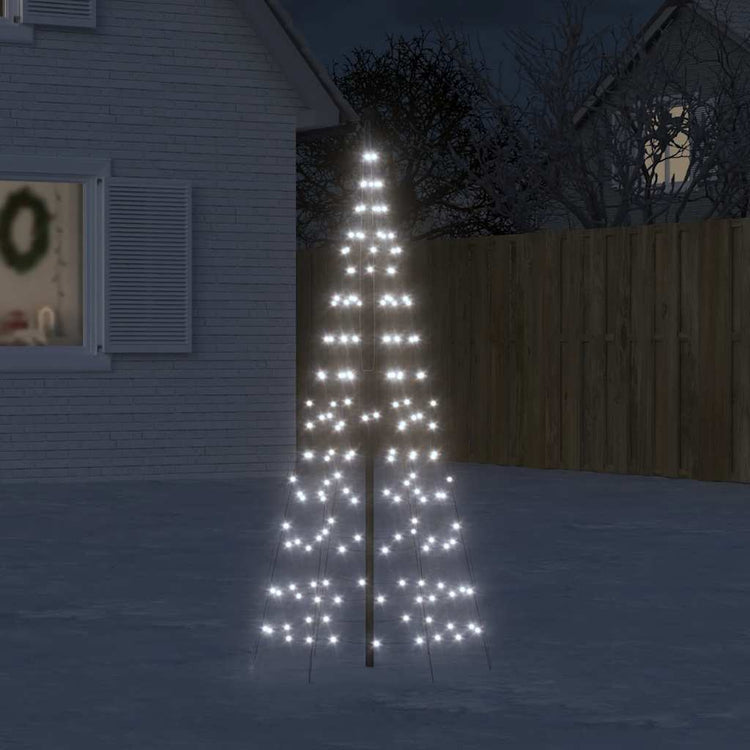 Vidaxl LED Arbre de Noël à Vlaggenmast 200 LEDS blanc froid 180 cm