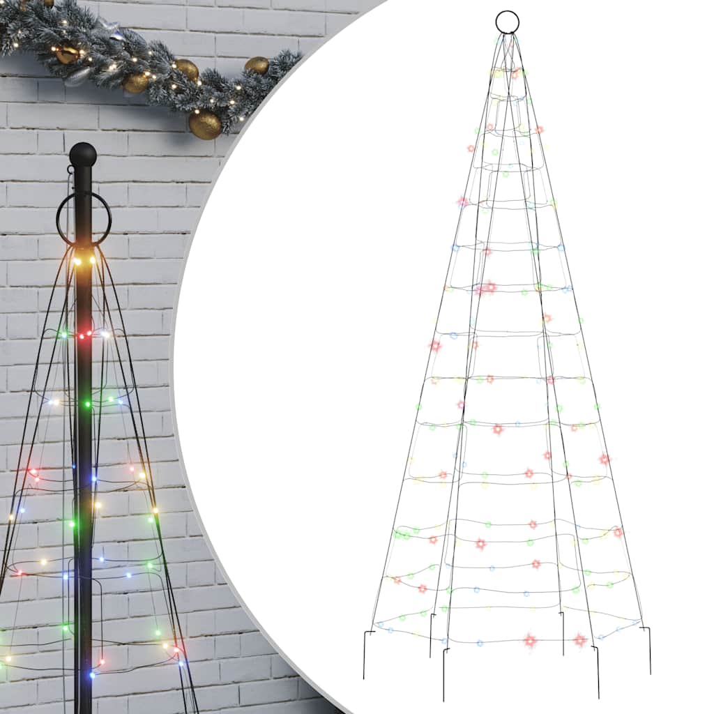 Vidaxl LED Arbre de Noël sur le mât 200 LEDS coloré 180 cm