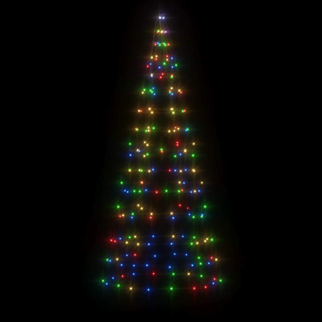 Vidaxl LED Arbre de Noël sur le mât 200 LEDS coloré 180 cm