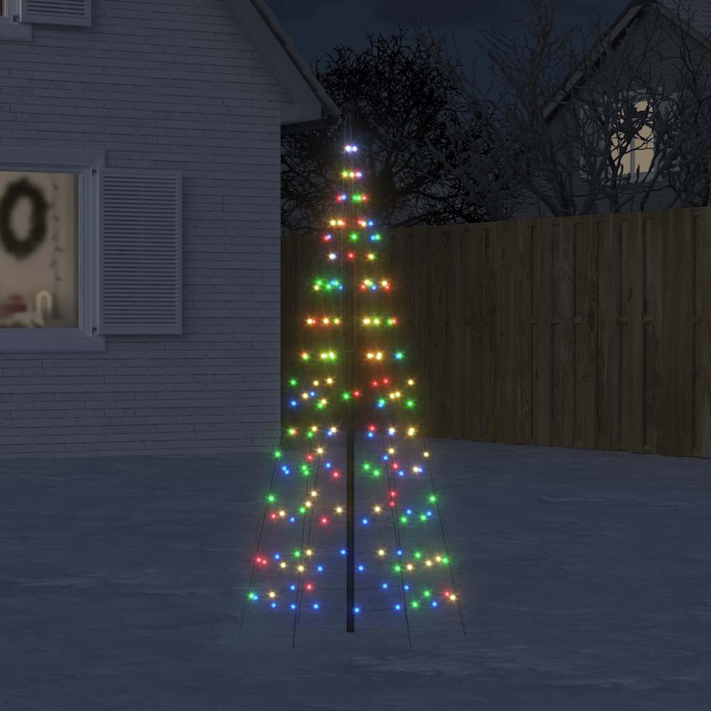 Vidaxl LED Arbre de Noël sur le mât 200 LEDS coloré 180 cm
