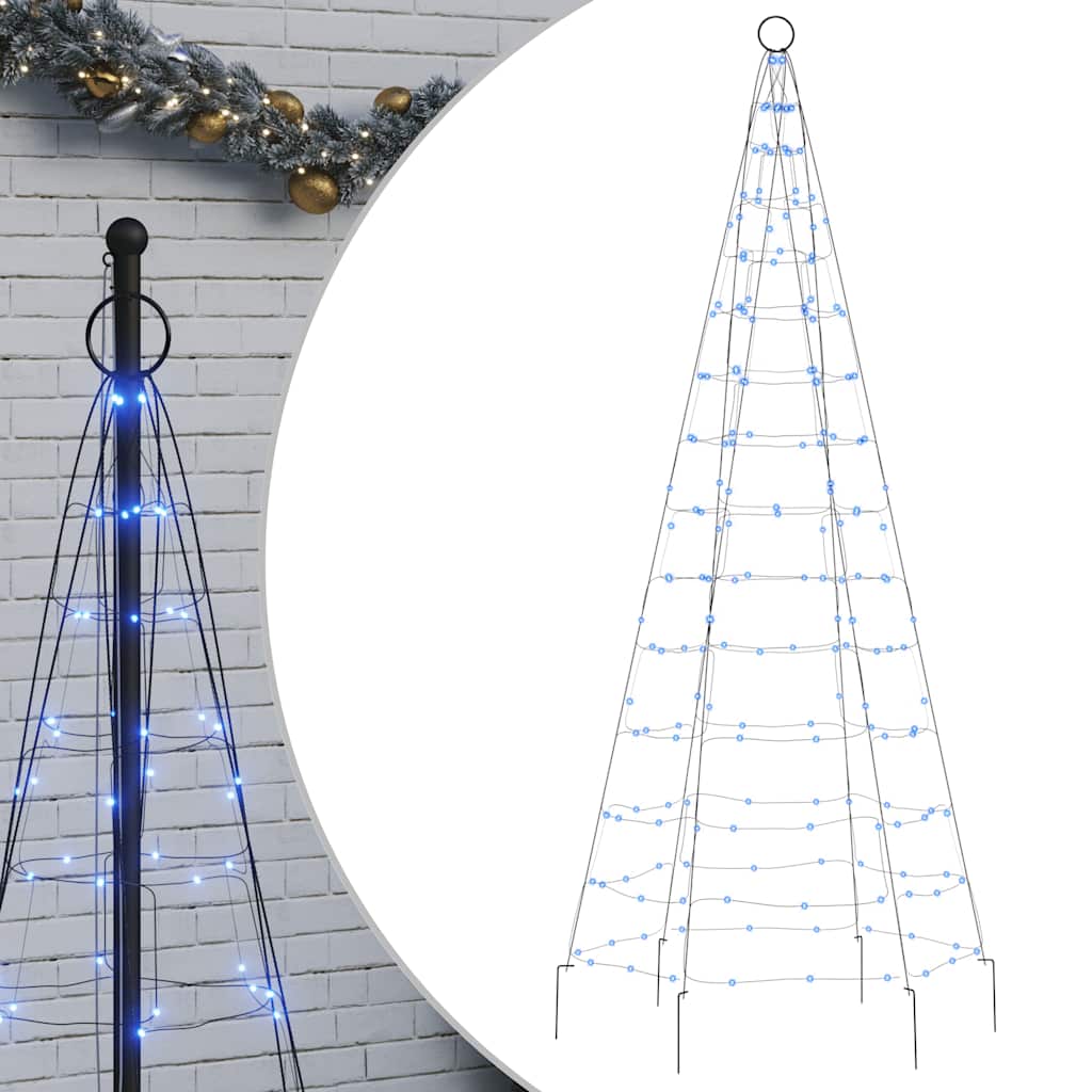 Vidaxl Cone léger sur le mât 200 LED bleues 180 cm