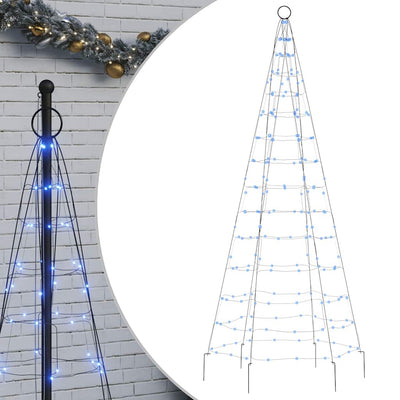 Vidaxl Cone léger sur le mât 200 LED bleues 180 cm