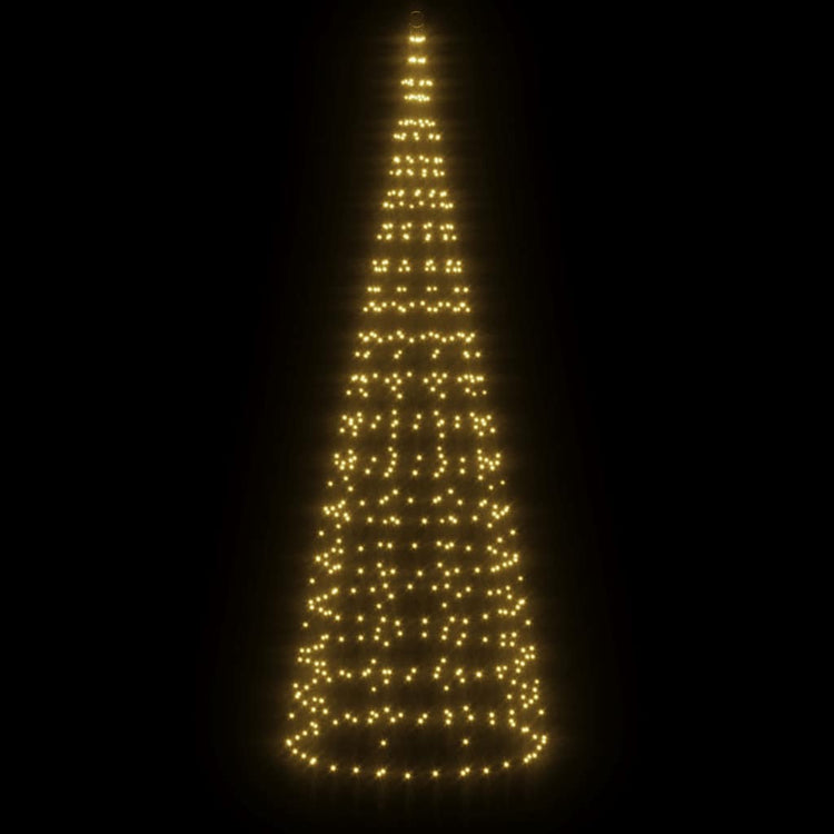 Vidaxl LED Arbre de Noël à Vlaggenmast 550 LEDS blanc chaud 300 cm
