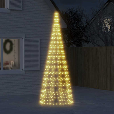 Vidaxl LED Arbre de Noël à Vlaggenmast 550 LEDS blanc chaud 300 cm