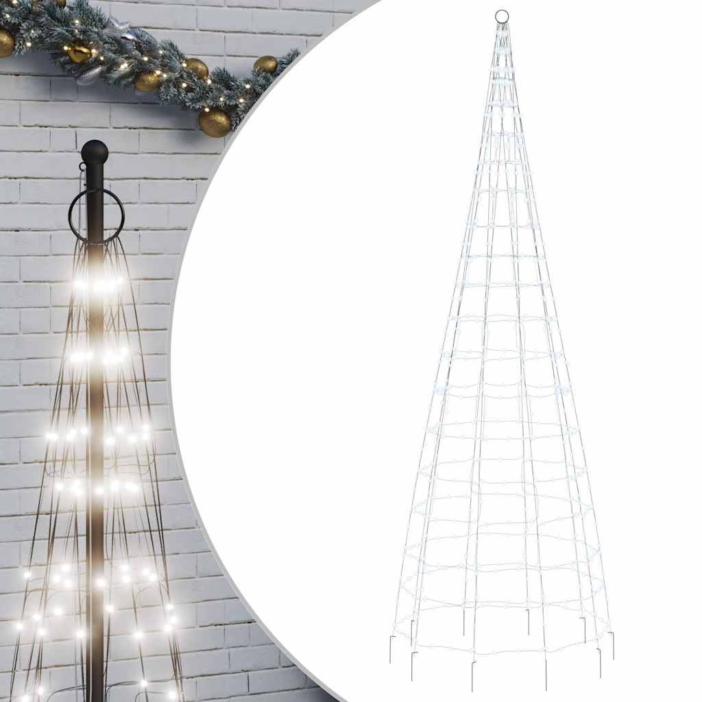 Arbre de Noël Vidaxl LED à Vlaggenmast 550 LEDS Cold White 300 cm