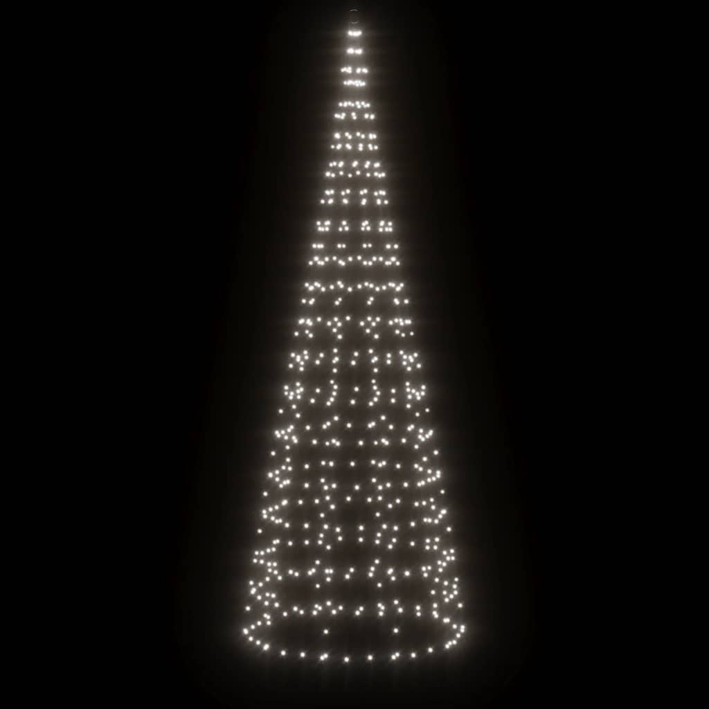 Arbre de Noël Vidaxl LED à Vlaggenmast 550 LEDS Cold White 300 cm