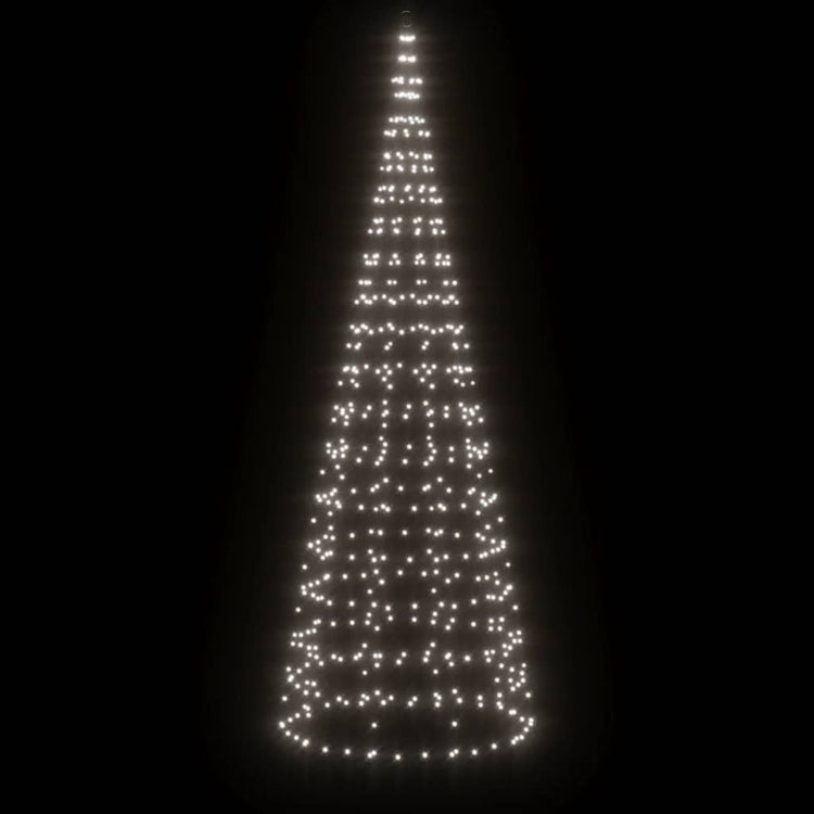 Arbre de Noël Vidaxl LED à Vlaggenmast 550 LEDS Cold White 300 cm