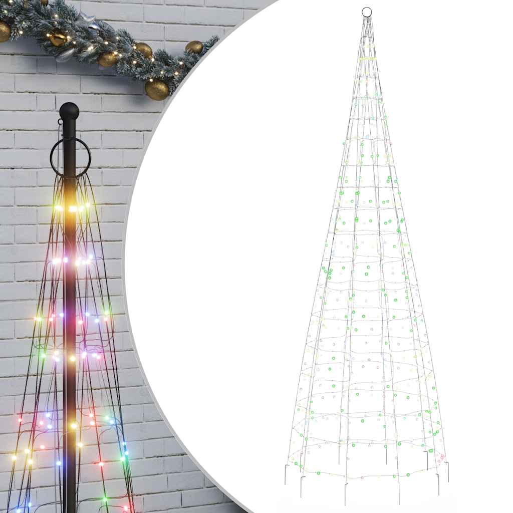 Cône lumineux Vidaxl avec broches au sol 550 LED multicolores 300 cm