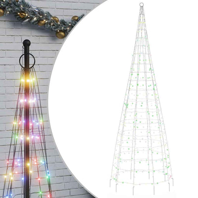 Cône lumineux Vidaxl avec broches au sol 550 LED multicolores 300 cm
