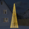 Vidaxl LED Arbre de Noël à Vlaggenmast 1534 LEDS blanc chaud 500 cm