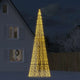 Vidaxl LED Arbre de Noël à Vlaggenmast 1534 LEDS blanc chaud 500 cm