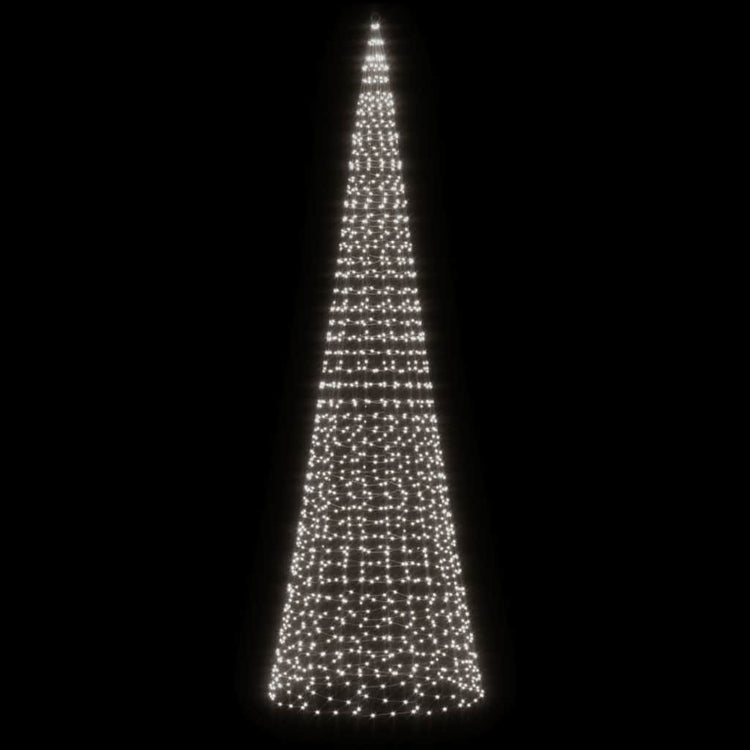 Vidaxl LED Arbre de Noël à Flagpole 1534 LEDS Cold White 500 cm