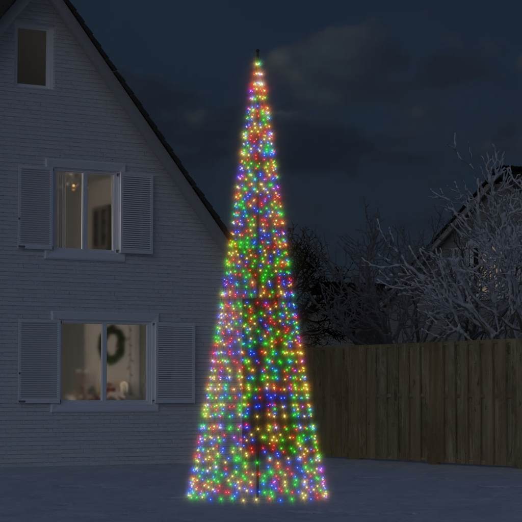 Vidaxl Cone de lumière sur le mât 1534 LED multicolores 500 cm
