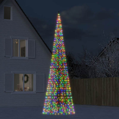 Vidaxl Cone de lumière sur le mât 1534 LED multicolores 500 cm