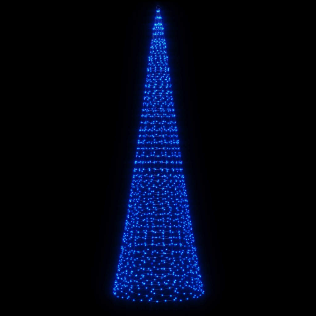 Vidaxl LED Arbre de Noël à Vlaggenmast 1534 LEDS 500 cm bleu