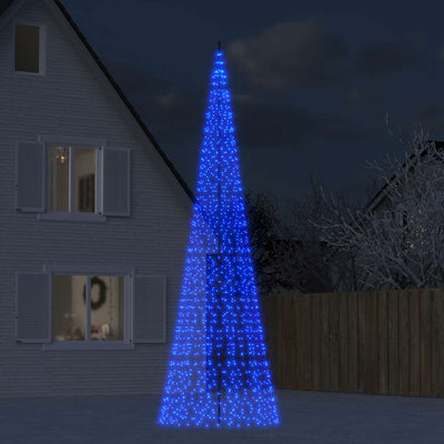 Vidaxl LED Arbre de Noël à Vlaggenmast 1534 LEDS 500 cm bleu