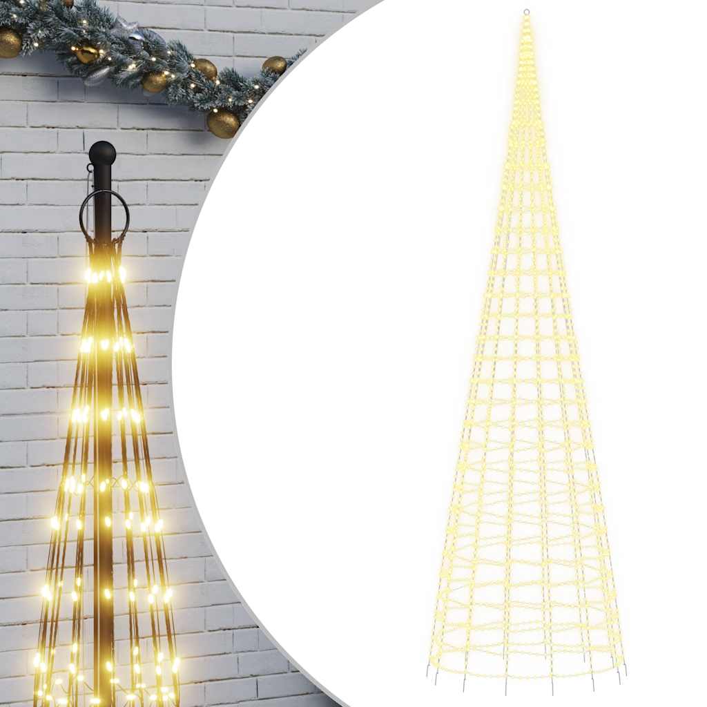 Vidaxl LED Arbre de Noël au drapeau 3000 LEDS blanc chaud 800 cm