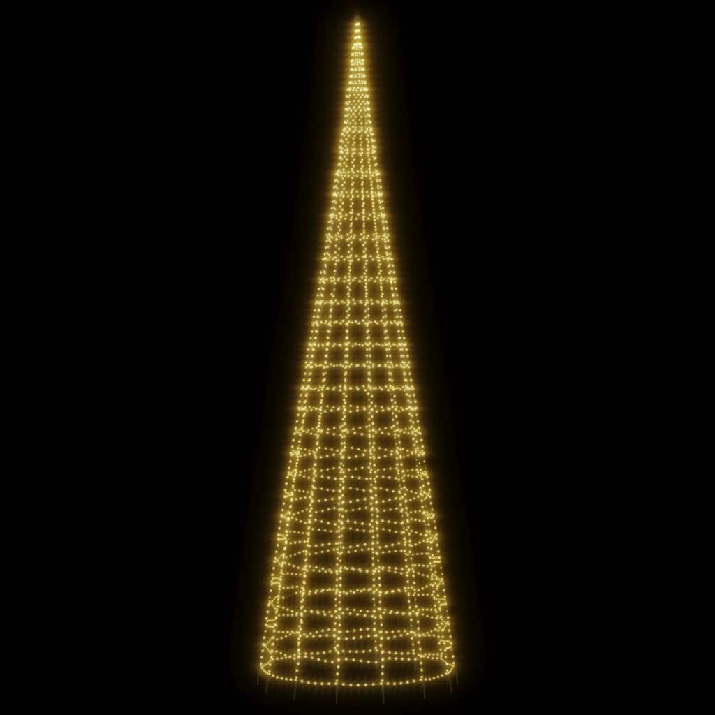 Vidaxl LED Arbre de Noël au drapeau 3000 LEDS blanc chaud 800 cm
