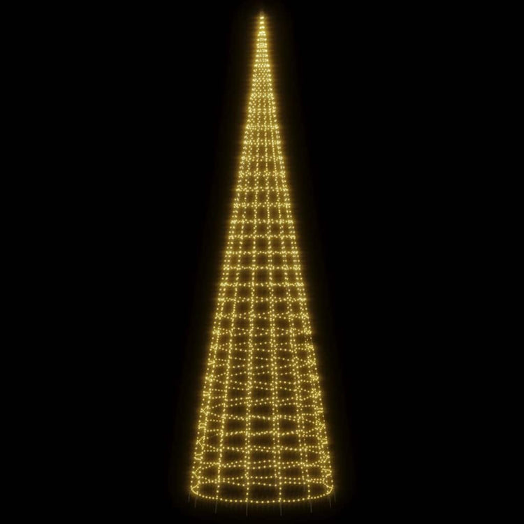 Vidaxl LED Arbre de Noël au drapeau 3000 LEDS blanc chaud 800 cm