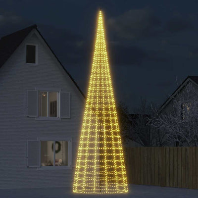 Vidaxl LED Arbre de Noël au drapeau 3000 LEDS blanc chaud 800 cm