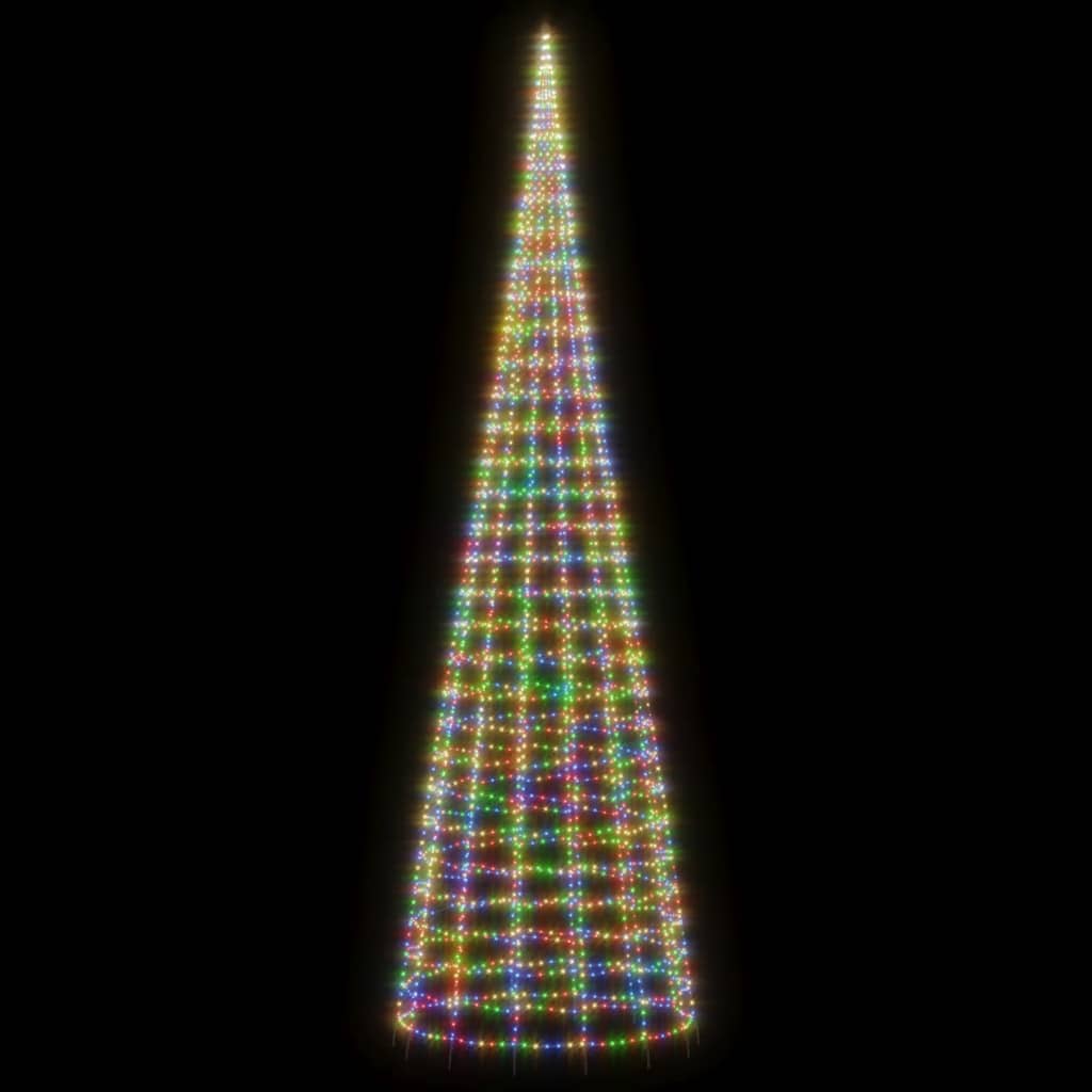 Vidaxxl Sapin de Noël LED sur mât de drapeau 3000 LED colorées 800 cm