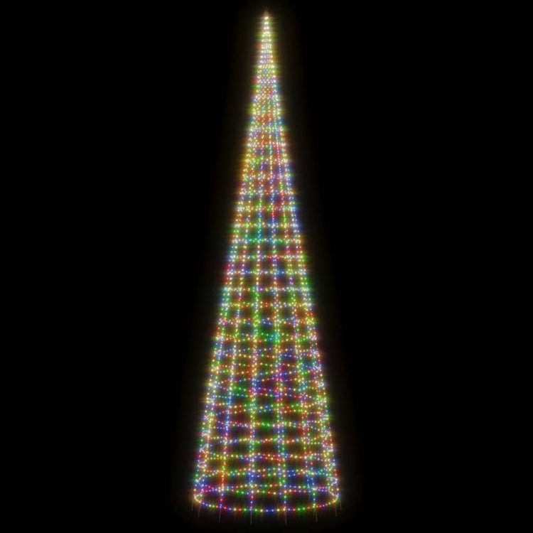 Vidaxxl Sapin de Noël LED sur mât de drapeau 3000 LED colorées 800 cm