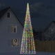 Vidaxxl Sapin de Noël LED sur mât de drapeau 3000 LED colorées 800 cm