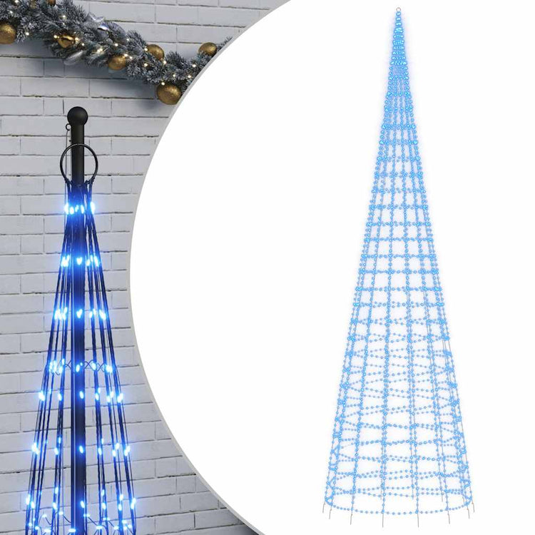 Vidaxl LED Arbre de Noël sur le mât 3000 LEDS 800 cm bleu