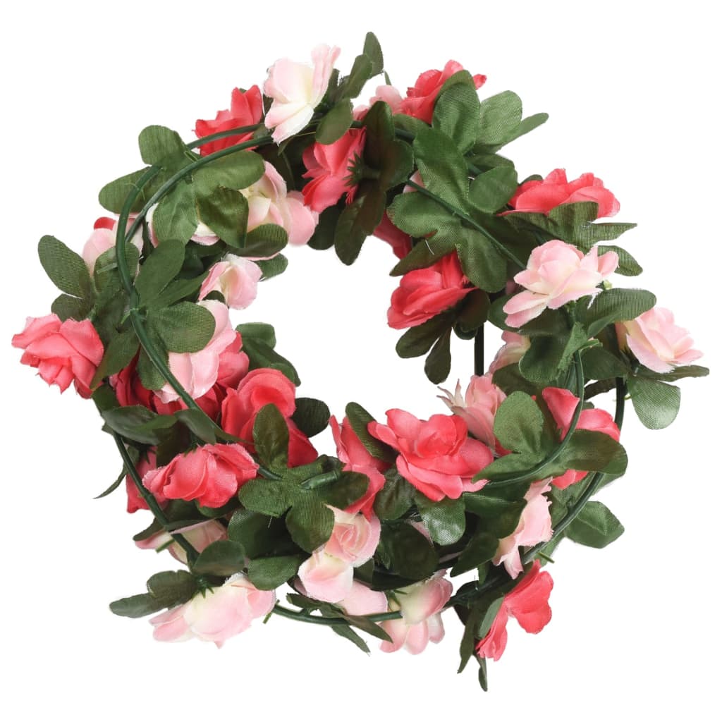 Vidaxl Garlands de Noël avec des fleurs 6 st 250 cm Spring Rosé