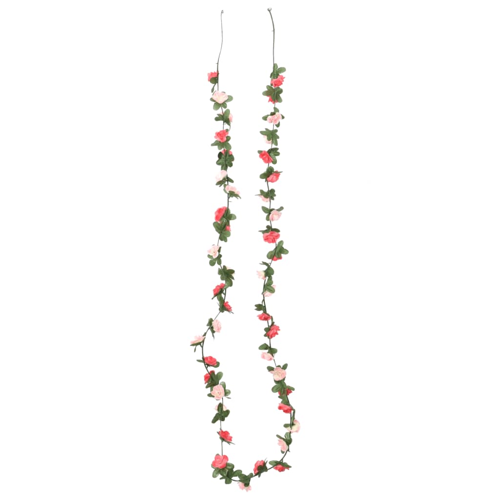 Vidaxl Garlands de Noël avec des fleurs 6 st 250 cm Spring Rosé