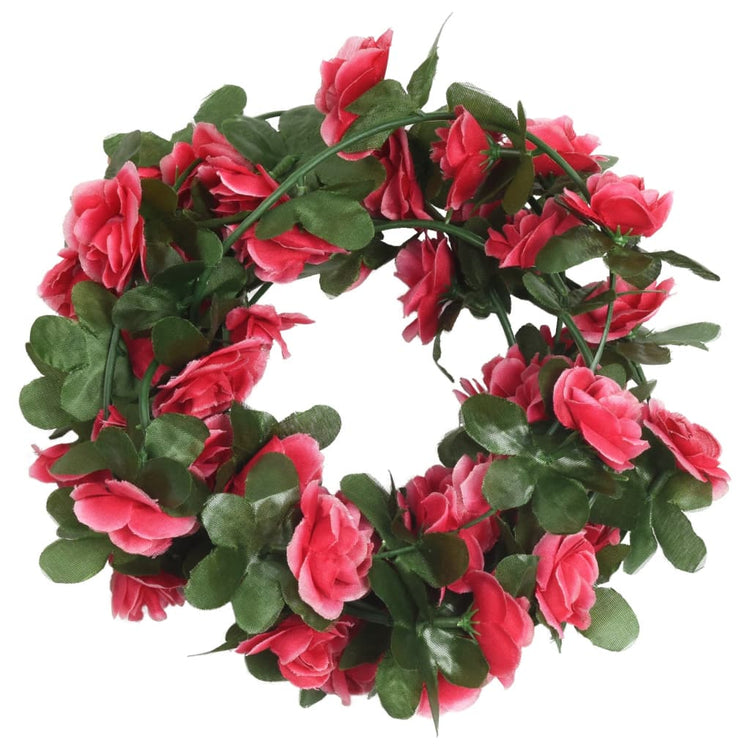 Vidaxl Garlands de Noël avec des fleurs 6 st 250 cm Spring Pink-RED