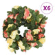 Vidaxl Garlands de Noël avec des fleurs 6 st 250 cm Spring Sunset Red