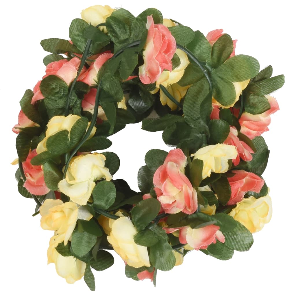 Vidaxl Garlands de Noël avec des fleurs 6 st 250 cm Spring Sunset Red