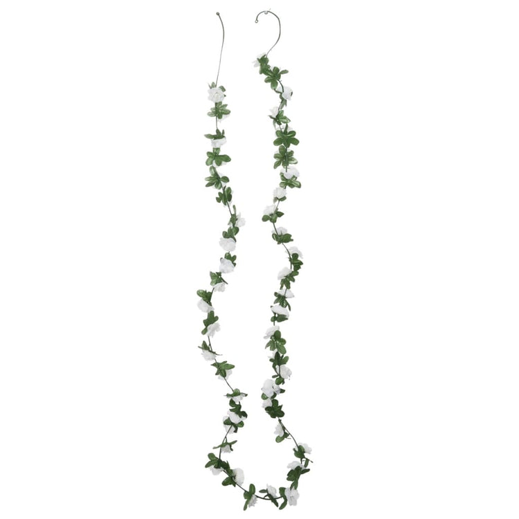 Vidaxl Garlands de Noël avec des fleurs 6 st 250 cm Spring White