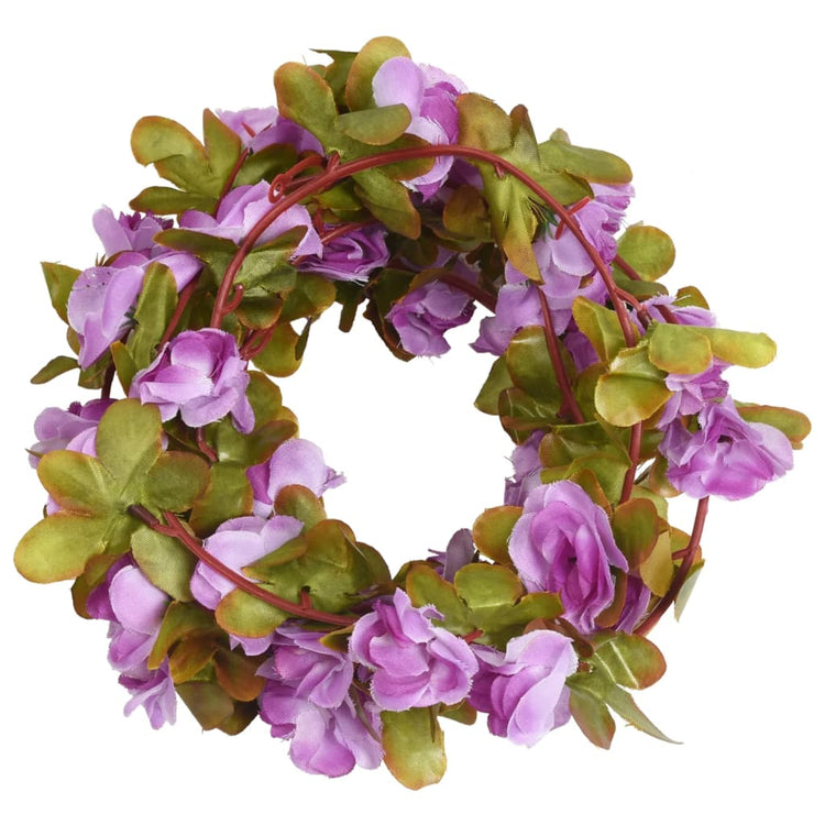 Vidaxl Garlands de Noël avec des fleurs 6 st 250 cm clair violet